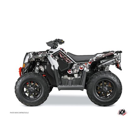 Kit Déco Quad Freegun Eyed Polaris Scrambler 850-1000 XP Gris Rouge (2015-2019)
