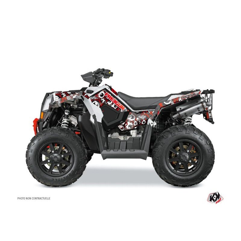 Kit Déco Quad Freegun Eyed Polaris Scrambler 850-1000 XP Rouge Gris (2015-2019)