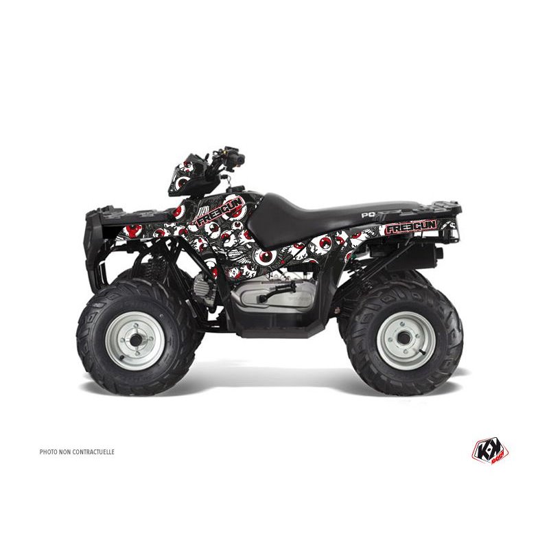 Kit Déco Quad Freegun Eyed Polaris 90 Sportsman Gris Rouge (2007-2016)