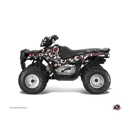 Kit Déco Quad Freegun Eyed Polaris 90 Sportsman Gris Rouge (2007-2016)