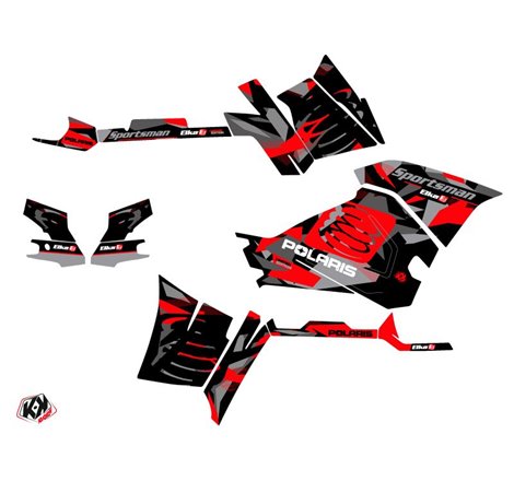 Kit Déco Quad Elka Polaris 450 Sportsman Gris Rouge (2018-2020)