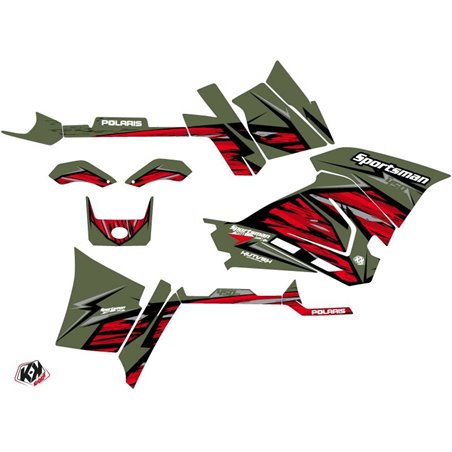 Kit Déco Quad Jungle Polaris 450 Sportsman Vert Rouge (2021-2023)