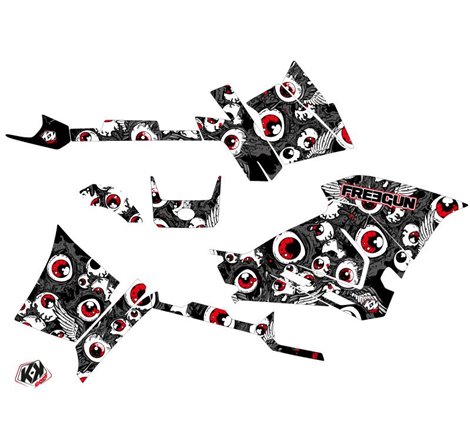 Kit Déco Quad Freegun Eyed Polaris 450 Sportsman Gris Rouge (2021-2023)