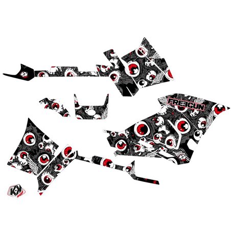 Kit Déco Quad Freegun Eyed Polaris 450 Sportsman Gris Rouge (2021-2023)