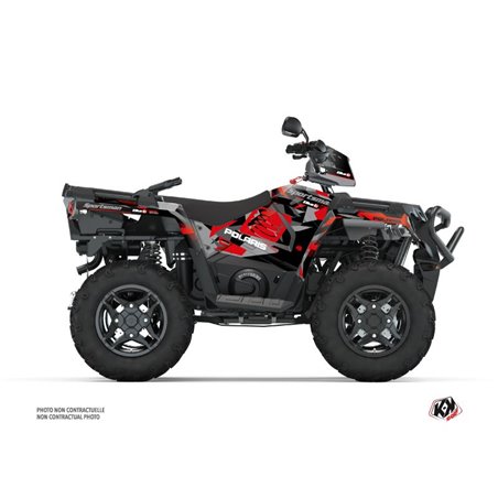 Kit Déco Quad Elka Polaris 450 Sportsman Gris Rouge (2021-2023)