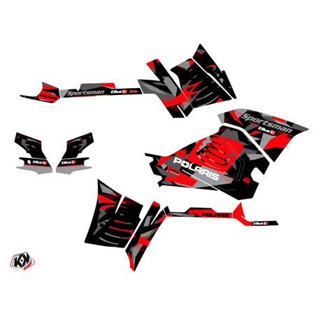 Kit Déco Quad Elka Polaris 450 Sportsman Gris Rouge (2021-2023)