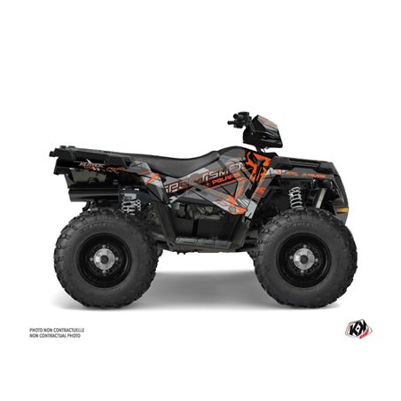 Kit Déco Quad Evil Polaris 570 Sportsman Touring Gris Orange (2018-2023)