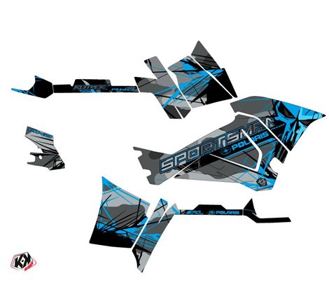 Kit Déco Quad Evil Polaris 570 Sportsman Touring Gris Bleu (2018-2023)