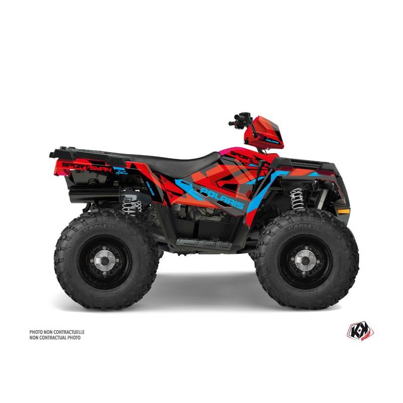 Kit Déco Quad Hidden Polaris 570 Sportsman Touring Rouge Bleu (2018-2023)