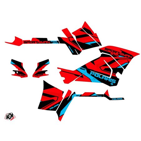 Kit Déco Quad Hidden Polaris 570 Sportsman Touring Rouge Bleu (2018-2023)
