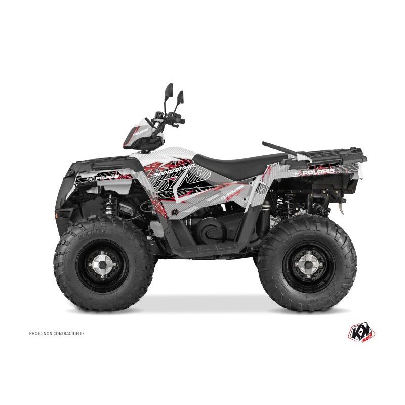 Kit Déco Quad Action Polaris 570 Sportsman Touring Gris Rouge (2018-2023)
