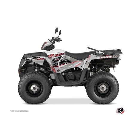 Kit Déco Quad Action Polaris 570 Sportsman Touring Gris Rouge (2018-2023)