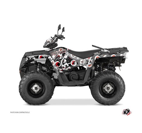 Kit Déco Quad Freegun Eyed Polaris 570 Sportsman Touring Gris Rouge (2018-2023)