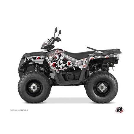 Kit Déco Quad Freegun Eyed Polaris 570 Sportsman Touring Gris Rouge (2018-2023)