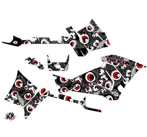 Kit Déco Quad Freegun Eyed Polaris 570 Sportsman Touring Gris Rouge (2018-2023)