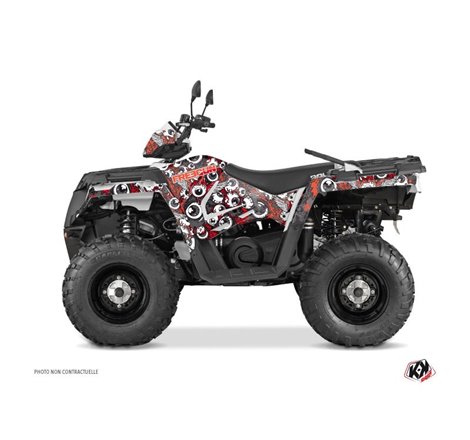 Kit Déco Quad Freegun Eyed Polaris 570 Sportsman Touring Rouge Gris (2018-2023)