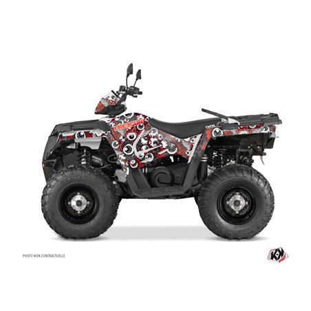 Kit Déco Quad Freegun Eyed Polaris 570 Sportsman Touring Rouge Gris (2018-2023)