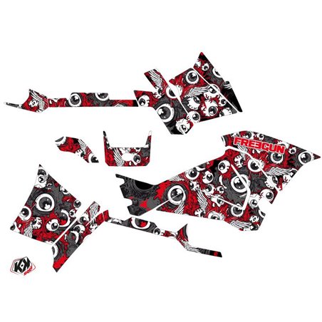 Kit Déco Quad Freegun Eyed Polaris 570 Sportsman Touring Rouge Gris (2018-2023)