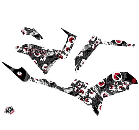 Kit Déco Quad Freegun Eyed Polaris 500-800 Sportsman Forest Gris Rouge (2011-2023)
