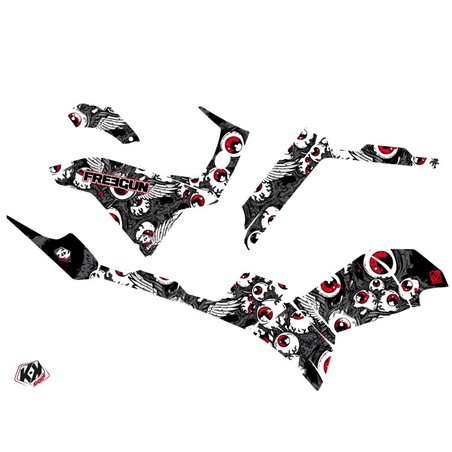 Kit Déco Quad Freegun Eyed Polaris 500-800 Sportsman Forest Gris Rouge (2011-2023)