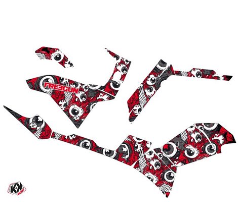 Kit Déco Quad Freegun Eyed Polaris 500-800 Sportsman Forest Rouge Gris (2011-2023)