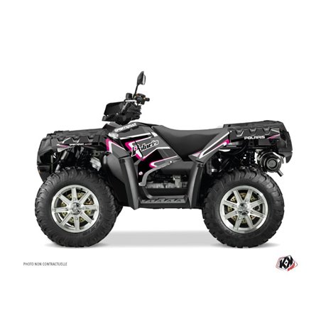 Kit Déco Quad Vintage Polaris 550 Sportsman Forest Noir Rose (2010-2012)