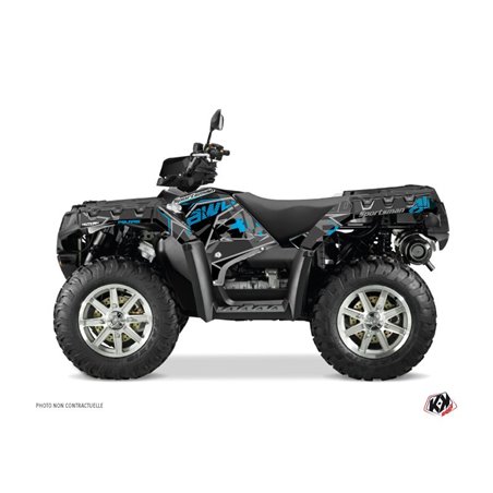 Kit Déco Quad Visor v2 Polaris 550 Sportsman Forest Noir Bleu (2010-2012)