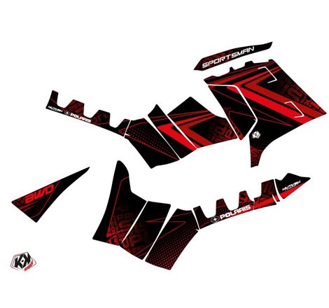 Kit Déco Quad Rock Polaris 550 Sportsman Forest Noir Rouge (2010-2012)