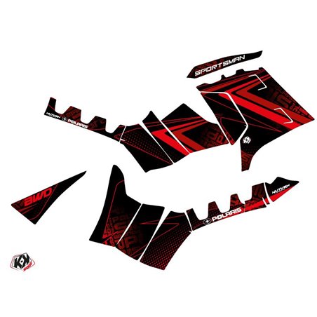 Kit Déco Quad Rock Polaris 550 Sportsman Forest Noir Rouge (2010-2012)