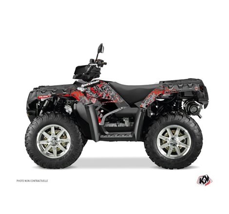 Kit Déco Quad Vintage Polaris 550-850-1000 Sportsman Touring Noir Rouge (2010-2012)