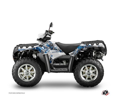 Kit Déco Quad Vintage Polaris 550-850-1000 Sportsman Touring Gris Bleu (2010-2012)