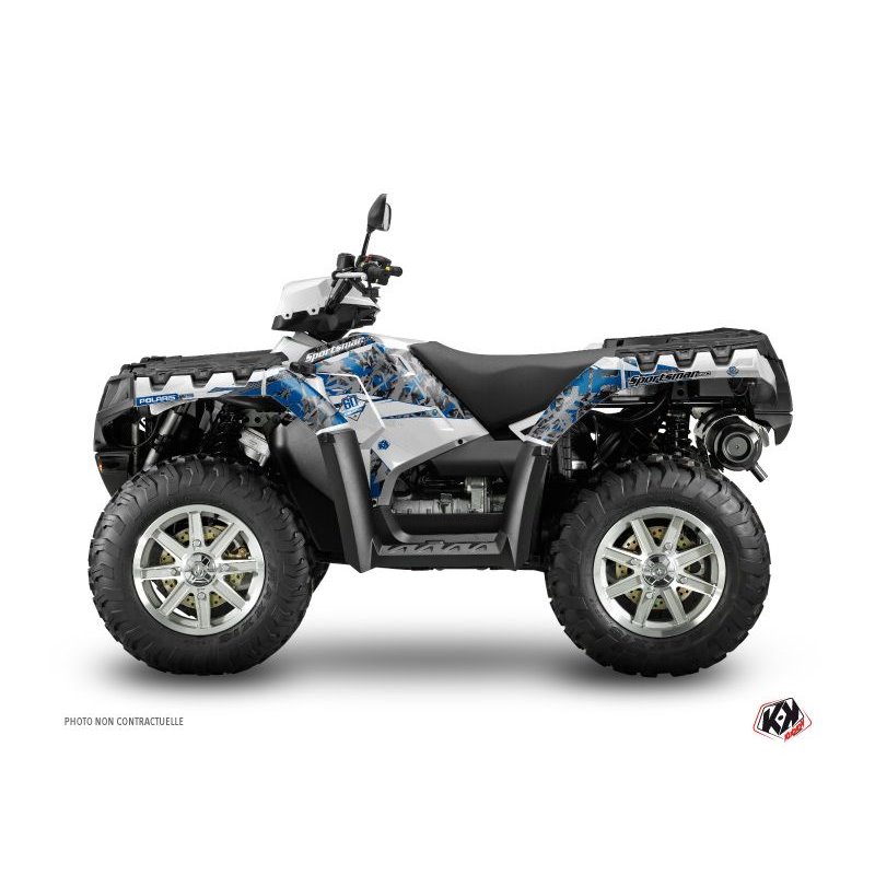 Kit Déco Quad Vintage Polaris 550-850-1000 Sportsman Touring Gris Bleu (2010-2012)