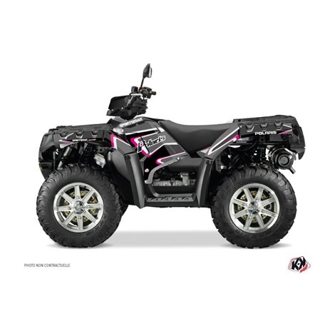 Kit Déco Quad Vintage Polaris 550-850-1000 Sportsman Touring Noir Rose (2010-2012)