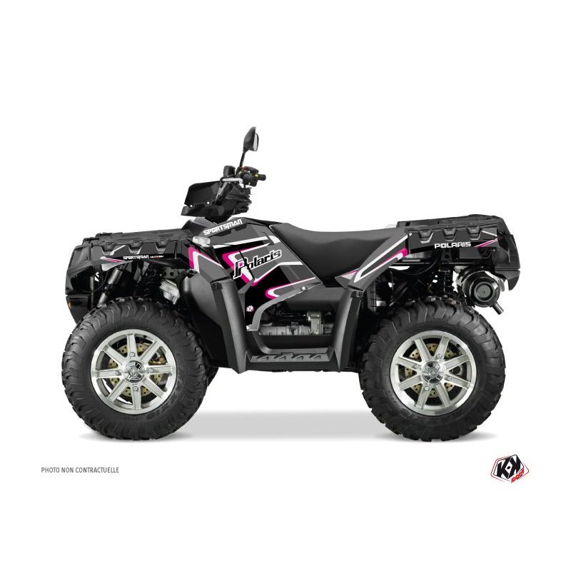 Kit Déco Quad Vintage Polaris 550-850-1000 Sportsman Touring Noir Rose (2010-2012)