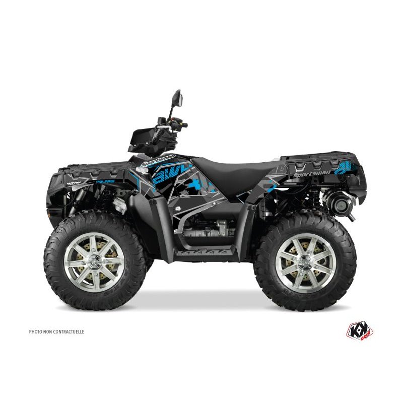 Kit Déco Quad Visor Polaris 550-850-1000 Sportsman Touring Noir Bleu (2010-2012)