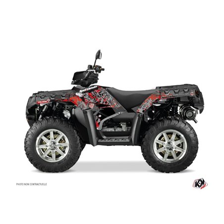 Kit Déco Quad Vintage Polaris 550-850-1000 Sportsman Touring Noir Rouge (2013-2016)