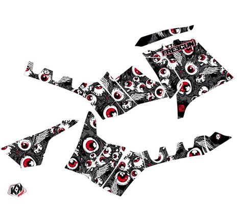 Kit Déco Quad Freegun Eyed Polaris 550-850-1000 Sportsman Touring Gris Rouge (2013-2016)