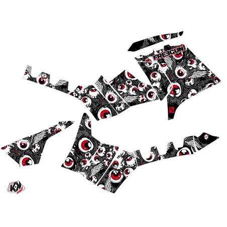 Kit Déco Quad Freegun Eyed Polaris 550-850-1000 Sportsman Touring Gris Rouge (2013-2016)