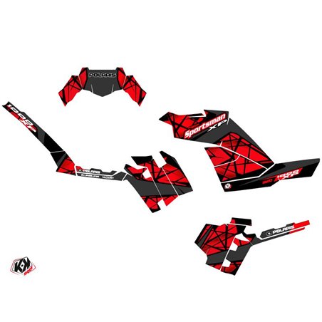 Kit Déco Quad Spin Polaris 850 Sportsman Forest Noir Rouge (2009-2012)