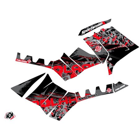 Kit Déco Quad 60th Anniversary V2 Polaris 850 Sportsman Forest Noir Rouge (2009-2012)
