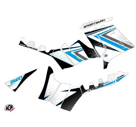 Kit Déco Quad Rock Polaris 1000 Sportsman Forest Blanc Bleu (2010-2012)
