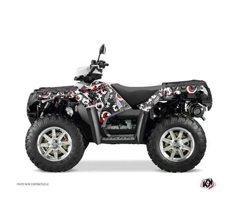 Kit Déco Quad Freegun Eyed Polaris 1000 Sportsman Forest Gris Rouge (2010-2012)