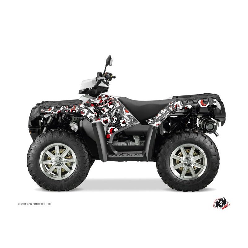 Kit Déco Quad Freegun Eyed Polaris 1000 Sportsman Forest Gris Rouge (2010-2012)