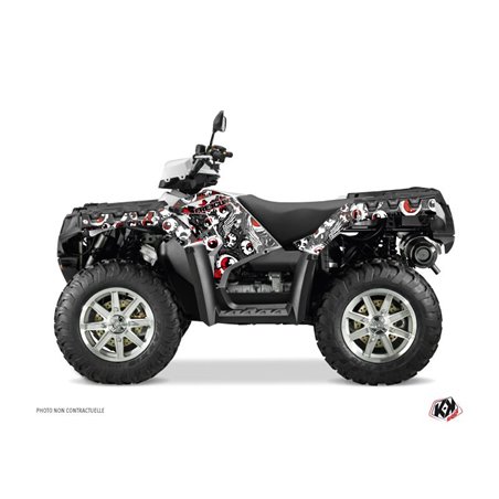 Kit Déco Quad Freegun Eyed Polaris 1000 Sportsman Forest Gris Rouge (2010-2012)