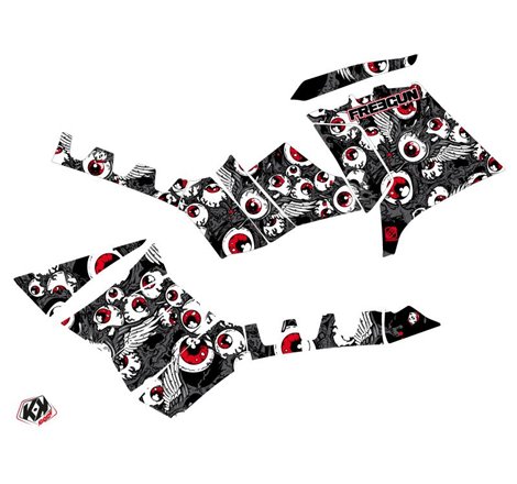 Kit Déco Quad Freegun Eyed Polaris 1000 Sportsman Forest Gris Rouge (2010-2012)