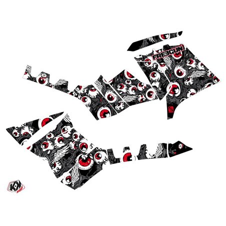 Kit Déco Quad Freegun Eyed Polaris 1000 Sportsman Forest Gris Rouge (2010-2012)