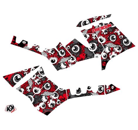Kit Déco Quad Freegun Eyed Polaris 1000 Sportsman Forest Rouge Gris (2010-2012)