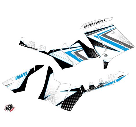 Kit Déco Quad Rock Polaris 1000 Sportsman Touring Blanc Bleu (2013-2023)