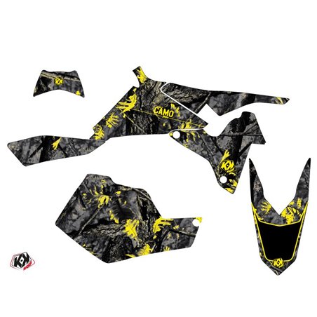 Kit Déco Quad Camo Suzuki 450 LTR Noir Jaune (2007-2014)