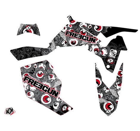 Kit Déco Quad Freegun Eyed Suzuki 450 LTR Gris Rouge (2007-2014)
